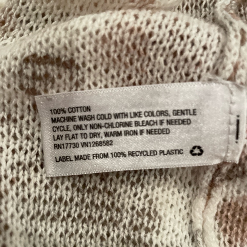 Knox Rose Womens Rose Pink Cream Open Cardigan 💯 % cotton cottagecore XS - Picture 4 of 10